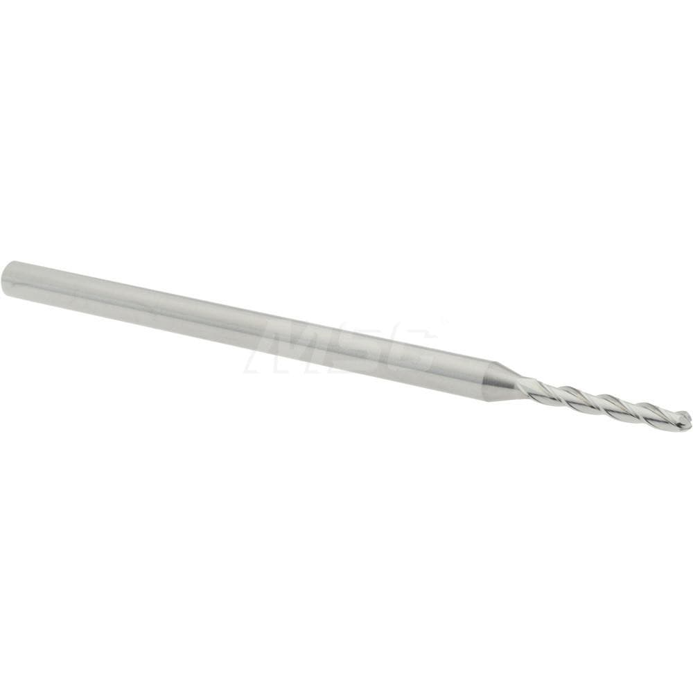 Ball End Mill: 0.07" Dia, 0.5" LOC, 3 Flute, Solid Carbide