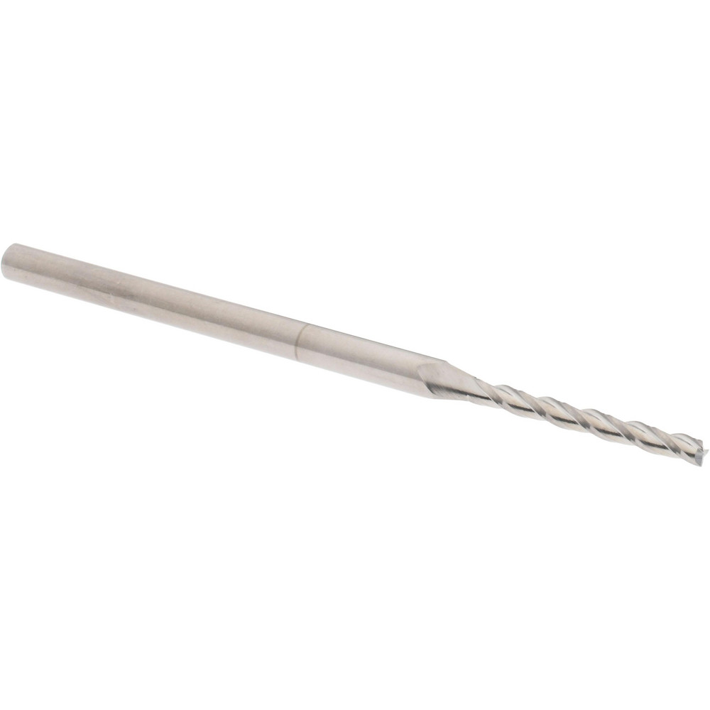 Square End Mill: 0.08" Dia, 3/4" LOC, 3 Flutes, Solid Carbide