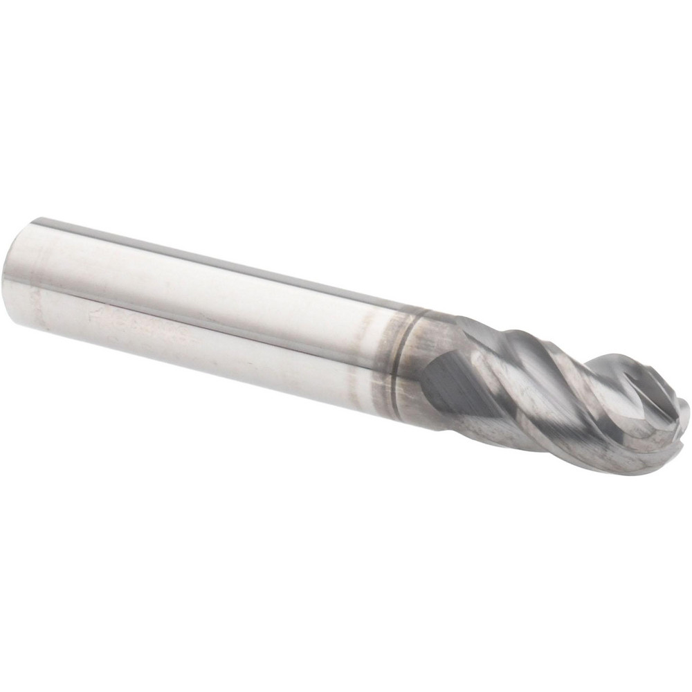 12179260 Ball End Mill: 0.3125" Dia, 0.5" LOC, 4 Flute, Solid Carbide  