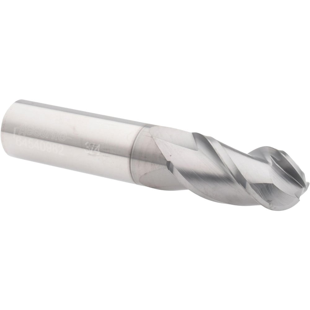 Accupro 12179180 Ball End Mill: 0.75" Dia, 1.5" LOC, 3 Flute, Solid Carbide Image