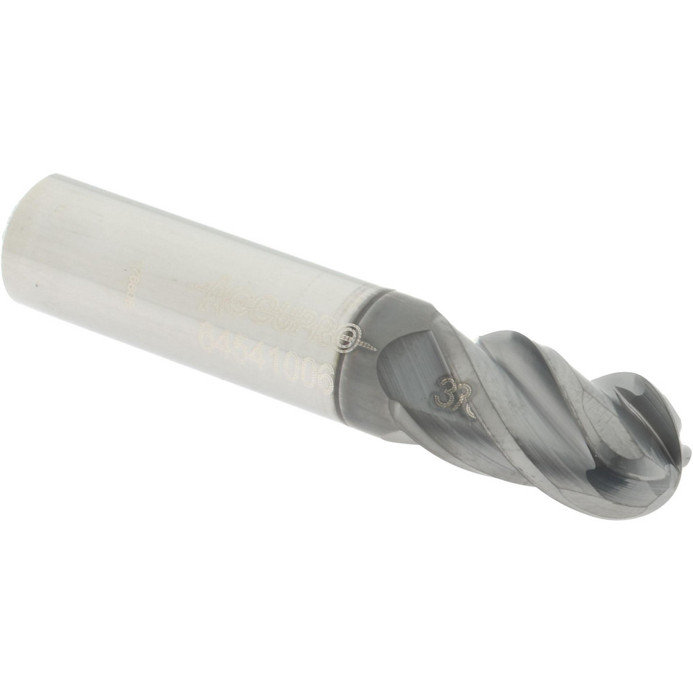 12179264 Ball End Mill: 0.375" Dia, 0.625" LOC, 4 Flute, Solid Carbide  