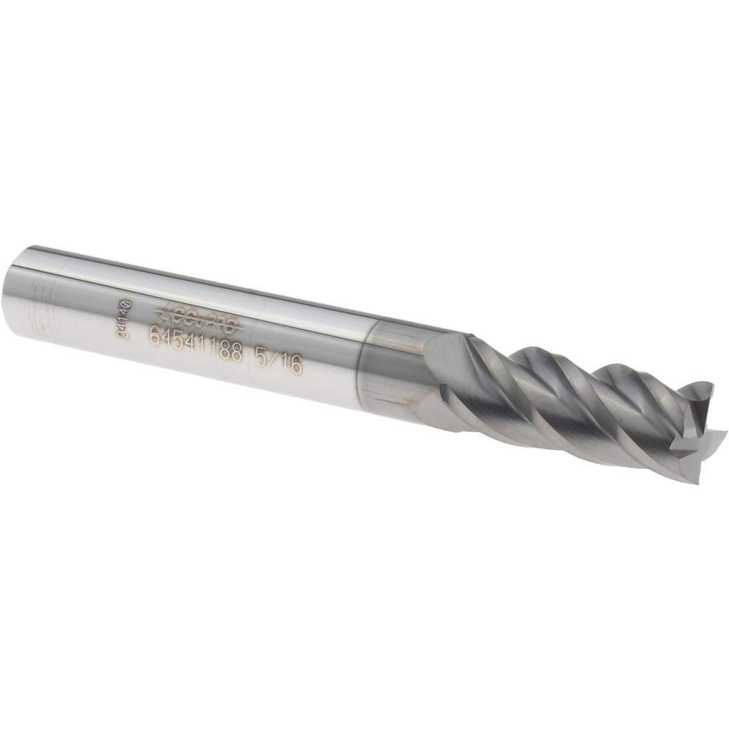 5/16 Solid Carbide End Mill – 4 Flute Long Center Cutting – TiAlN Coated USA