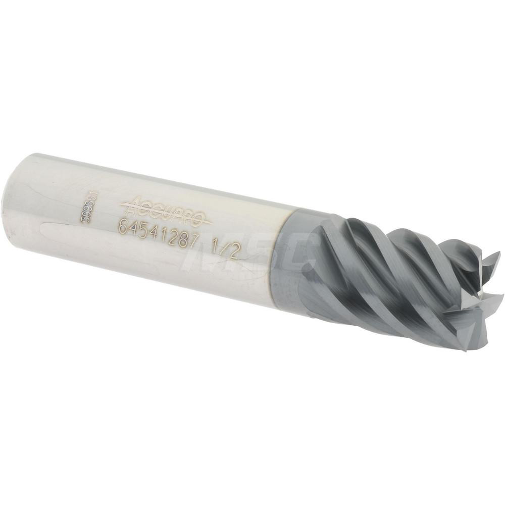 12177422 Square End Mill: 1/2 Dia, 5/8 LOC, 1/2 Shank Dia, 2-1/2 OAL, 6 Flutes, Solid Carbide  