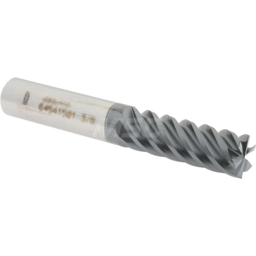 Accupro 12177412 Square End Mill: 3/8 Dia, 1 LOC, 3/8 Shank Dia, 2-1/2 OAL, 6 Flutes, Solid Carbide 