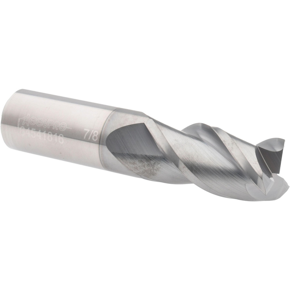 Accupro 12178900 Square End Mill: 7/8 Dia, 1-3/4 LOC, 7/8 Shank Dia, 4 OAL, 3 Flutes, Solid Carbide Image