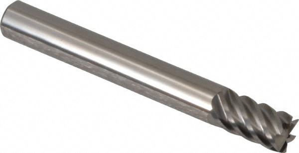 Accupro 12177407 Square End Mill: 1/4 Dia, 3/8 LOC, 1/4 Shank Dia, 2 OAL, 6 Flutes, Solid Carbide 