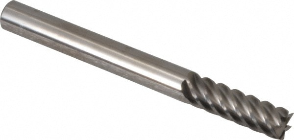 Accupro 12177405 Square End Mill: 1/4 Dia, 3/4 LOC, 1/4 Shank Dia, 2-1/2 OAL, 6 Flutes, Solid Carbide 