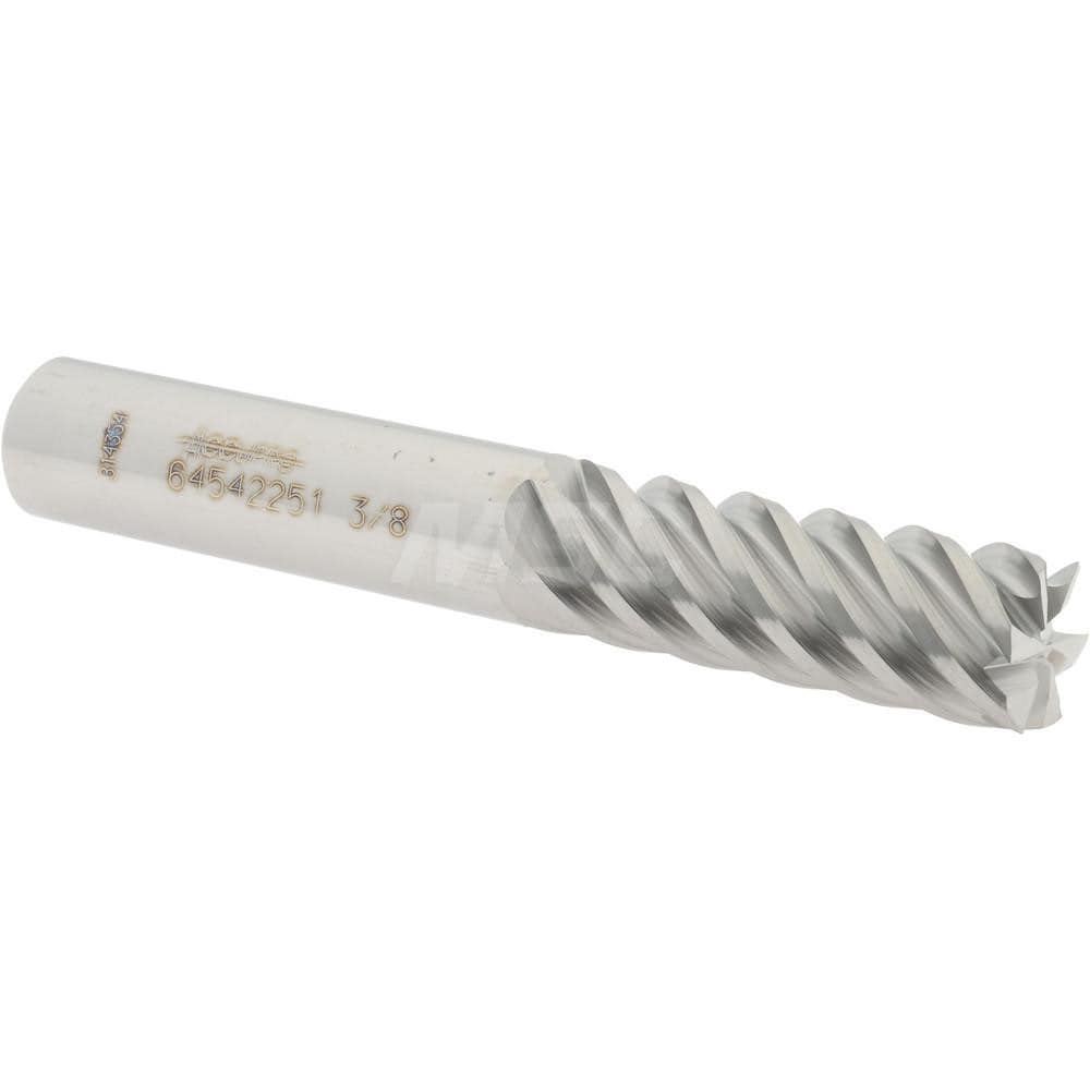 Accupro 12177411 Square End Mill: 3/8 Dia, 1 LOC, 3/8 Shank Dia, 2-1/2 OAL, 6 Flutes, Solid Carbide 