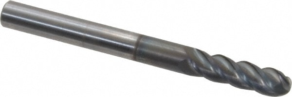 Accupro 12179223 Ball End Mill: 0.1875" Dia, 0.625" LOC, 4 Flute, Solid Carbide Image