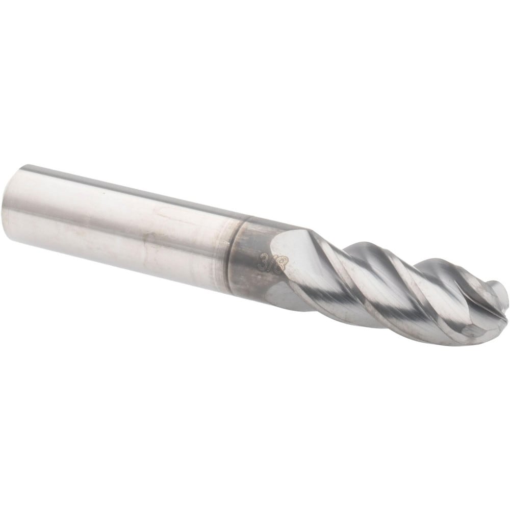 Accupro 12179235 Ball End Mill: 0.375" Dia, 0.875" LOC, 4 Flute, Solid Carbide 