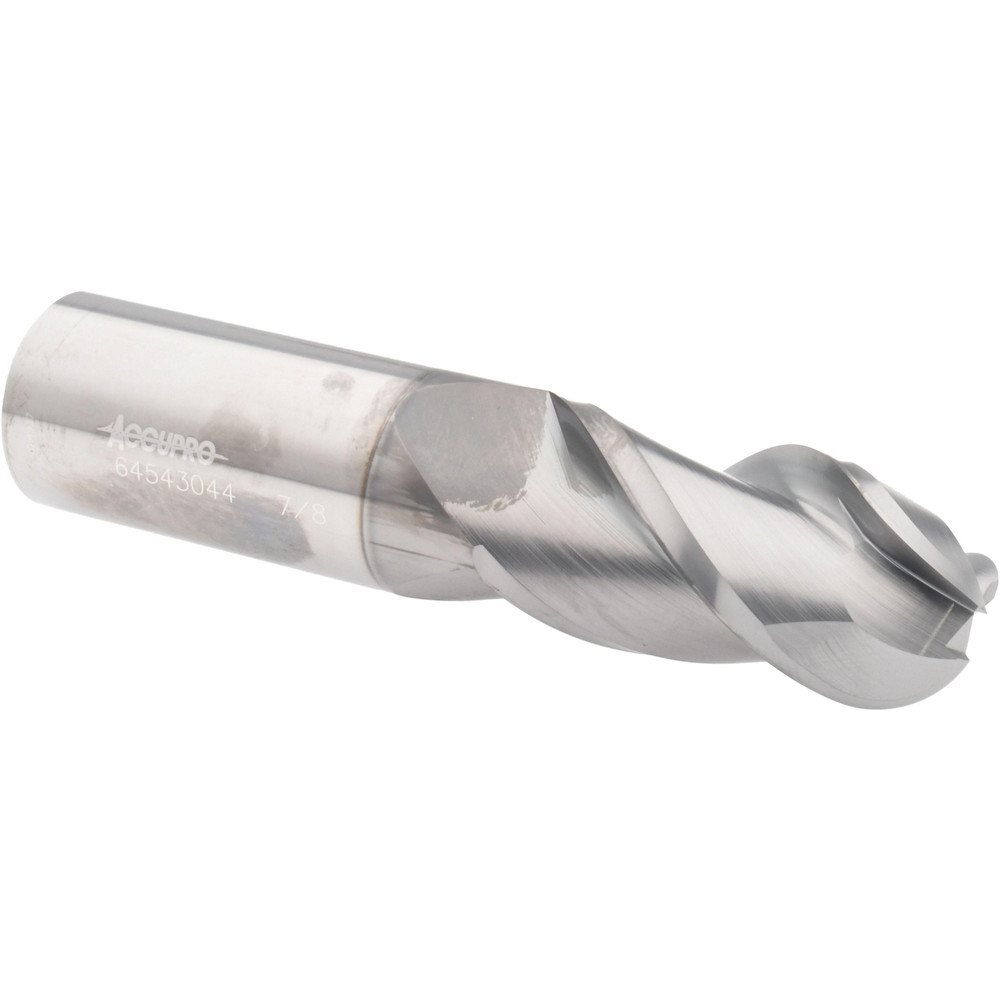 Accupro 12179181 Ball End Mill: 0.875" Dia, 1.75" LOC, 3 Flute, Solid Carbide Image