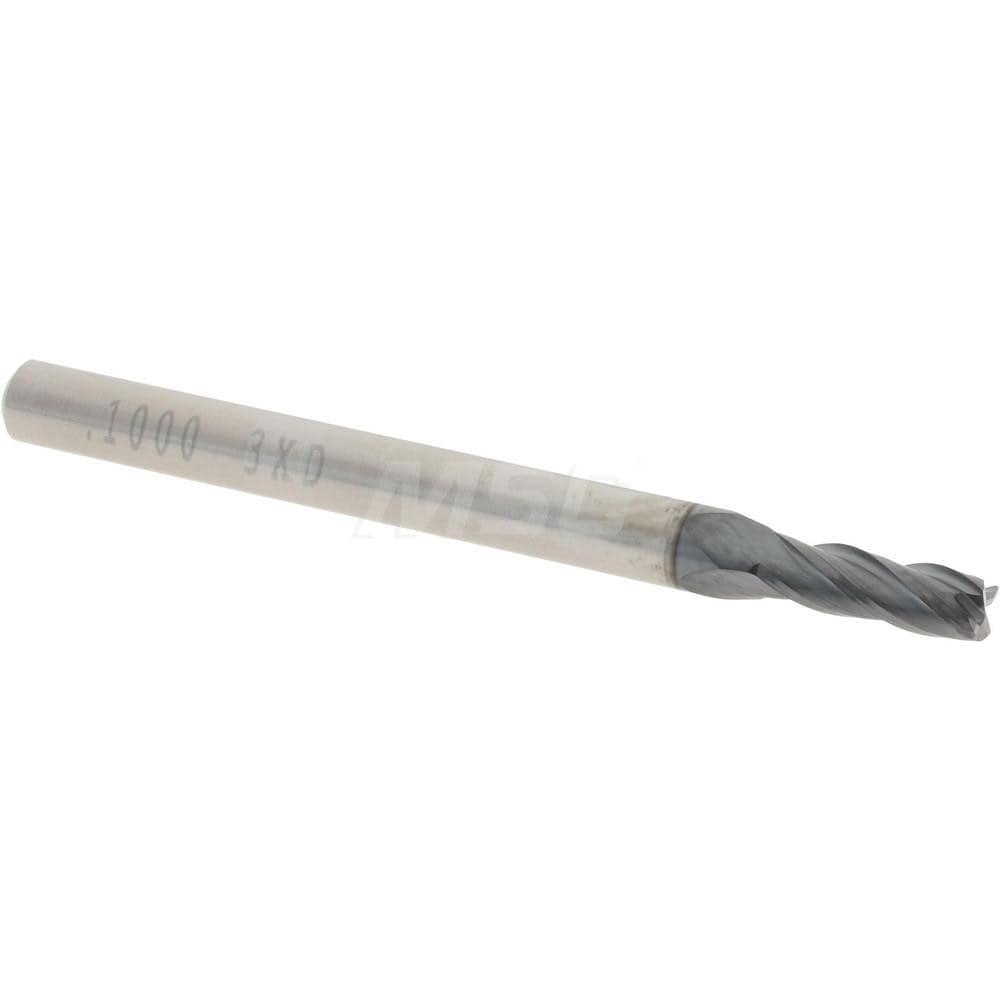 Accupro 14797565 Corner Radius End Mill: 0.1" Dia, 0.3" LOC, 0.01" Radius, 4 Flutes, Solid Carbide Image