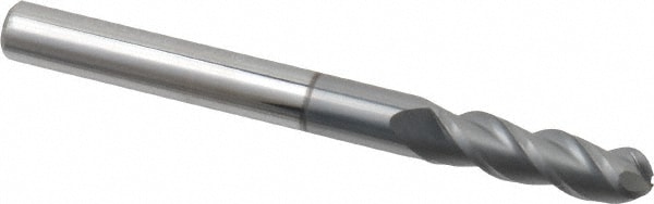 Accupro 12179162 Ball End Mill: 0.1875" Dia, 0.625" LOC, 3 Flute, Solid Carbide Image