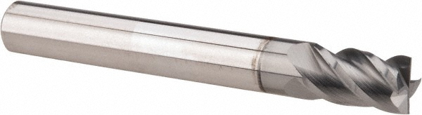 12178574 Square End Mill: 1/4 Dia, 3/8 LOC, 1/4 Shank Dia, 2 OAL, 4 Flutes, Solid Carbide  