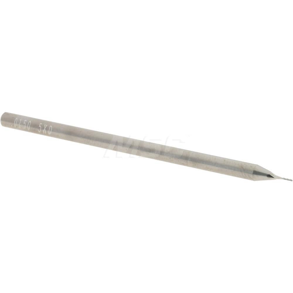 Ball End Mill: 0.015" Dia, 0.075" LOC, 3 Flute, Solid Carbide