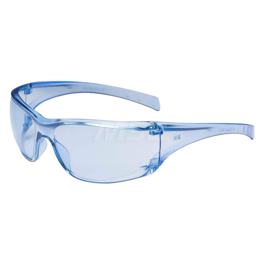 Safety Glass: Anti-Fog & Scratch-Resistant, Polycarbonate, Blue Lenses, Frameless, UV Protection