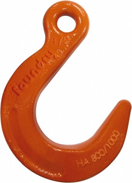 Chain Grade 100, 22,600 Lbs. Load Limit Eye Foundry Hook