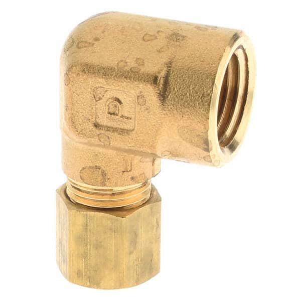 Compression 90 Degree Elbow 1//4 and 3//8 Pack of 10 Brass Tube to Pipe Forged 3//8 Parker 169CA-4-6-pk10 Compress-Align Compression Fitting 1//4