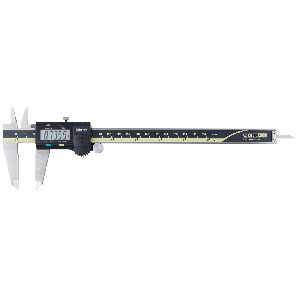 Mitutoyo Electronic Caliper: 200.00 mm/8", ±0.0100 mm/±0.0005" Resolution, ±0.02 mm/±0.0010" Accuracy, Calibrated, Data