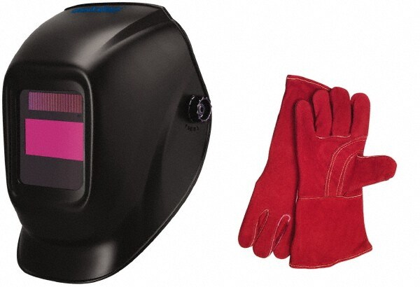 Welding Helmet: Black, Nylon, Shade 9 to 13