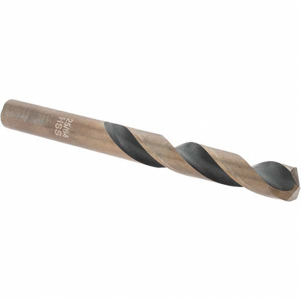 Mechanics Drill Bit: 25/64" Dia, 135 ° Point, High Speed Steel, Weldon Shank, Split Point