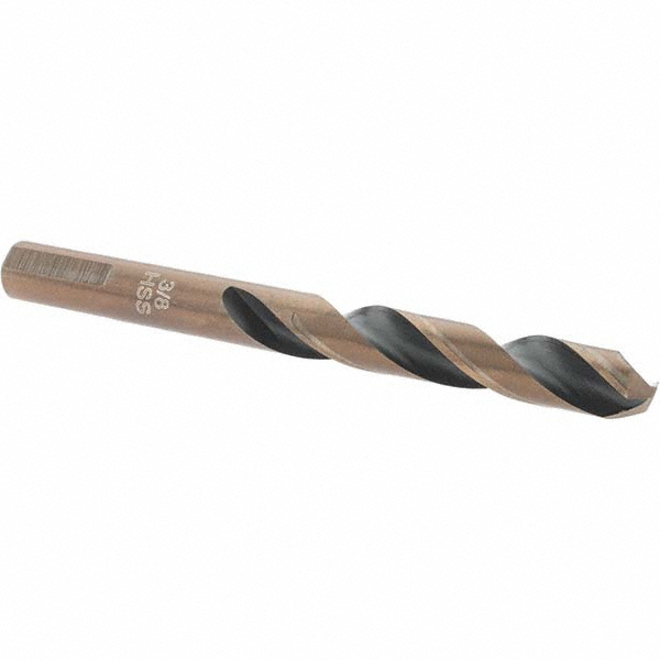 Mechanics Drill Bit: 3/8" Dia, 135 ° Point, High Speed Steel, Weldon Shank, Split Point