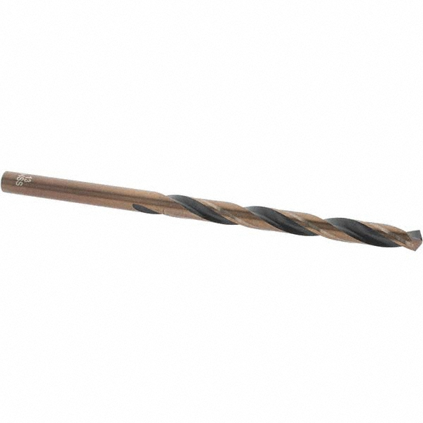 Mechanics Drill Bit: 0.185" Dia, 135 ° Point, High Speed Steel, Straight-Cylindrical Shank, Split Point