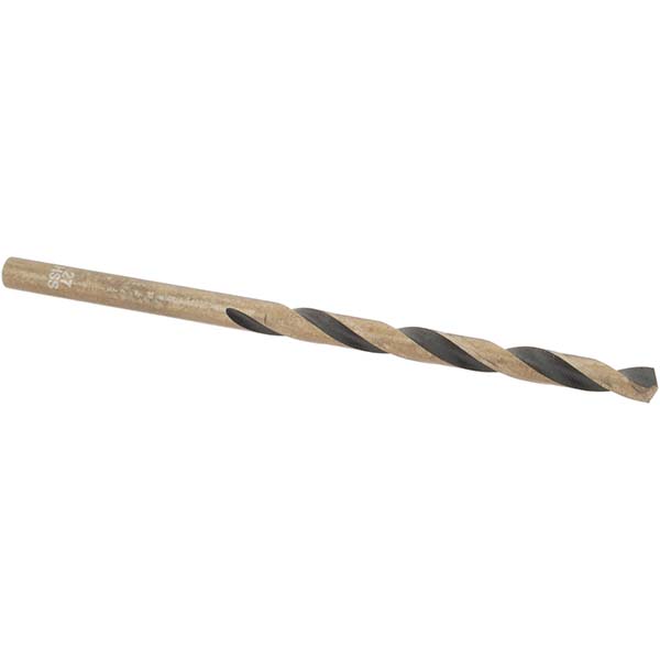 Mechanics Drill Bit: 0.144" Dia, 135 ° Point, High Speed Steel, Straight-Cylindrical Shank, Split Point