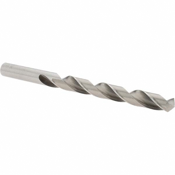 Import Jobber Length Drill Bit: 3/8" (0.3750) Dia, 118 deg, HSS - Bright/Uncoated Finish, 5" OAL, Right Hand Cut, Regular Spiral Flute, Straight