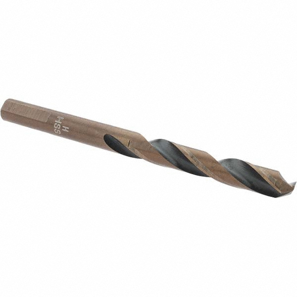 Mechanics Drill Bit: Letter H, 135 ° Point, High Speed Steel, Weldon Shank, Split Point