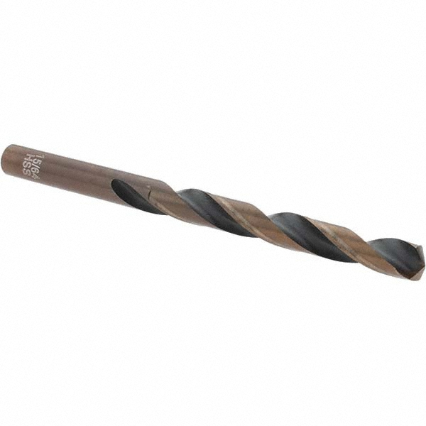 Mechanics Drill Bit: 15/64" Dia, 135 ° Point, High Speed Steel, Straight-Cylindrical Shank, Split Point