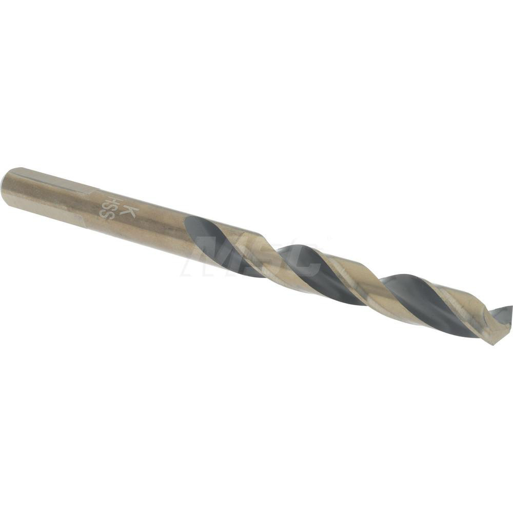 Mechanics Drill Bit: Letter K, 135 ° Point, High Speed Steel, Weldon Shank, Split Point