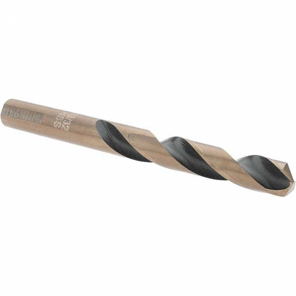 Mechanics Drill Bit: 13/32" Dia, 135 ° Point, High Speed Steel, Weldon Shank, Split Point