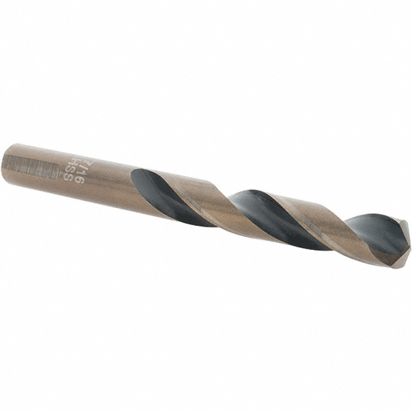 Mechanics Drill Bit: 7/16" Dia, 135 ° Point, High Speed Steel, Weldon Shank, Split Point