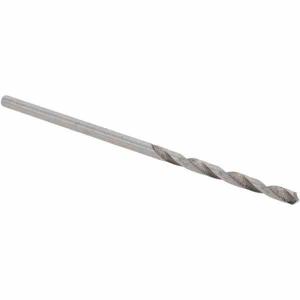 Import Jobber Length Drill Bit: 1/16" (0.0625) Dia, 118 deg, HSS - Bright/Uncoated Finish, 1-7/8" OAL, Right Hand Cut, Regular Spiral Flute, Straight