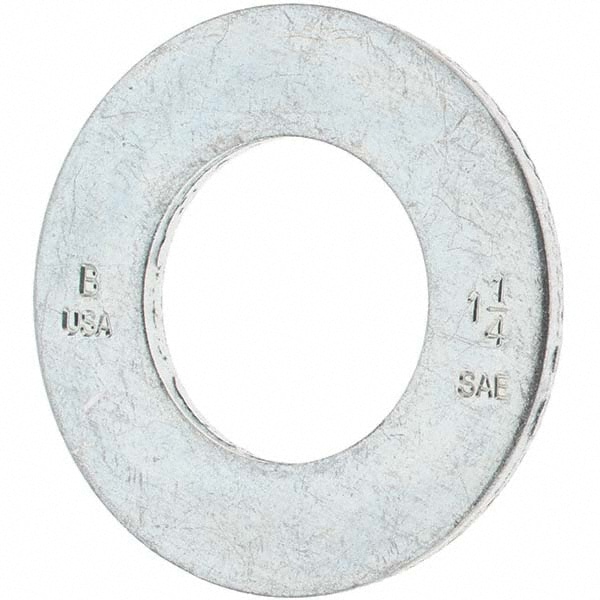 1-1/4 in Screw USS Flat Washer: Steel, Clear Zinc Chromate Finish