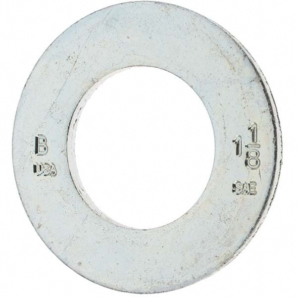 1-1/8 in Screw SAE & USS Flat Washer: Steel, Clear Zinc Chromate Finish