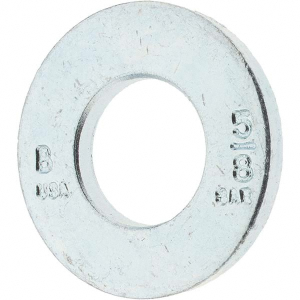 Bowmalloy 5/8" Screw SAE & USS Flat Washer: Grade 9 Carbon Steel, Clear Zinc Chromate - 21/32" ID, 9/64" Thick | 50-Pack | 50-Pack | Part #KP80418