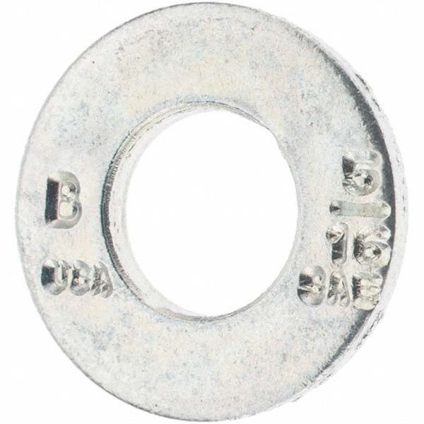 Bowmalloy 5/16" Screw SAE & USS Flat Washer: Grade 9 Carbon Steel, Clear Zinc Chromate - 11/32" ID, 5/64" Thick | 100-Pack | 100-Pack | Part #KP80413