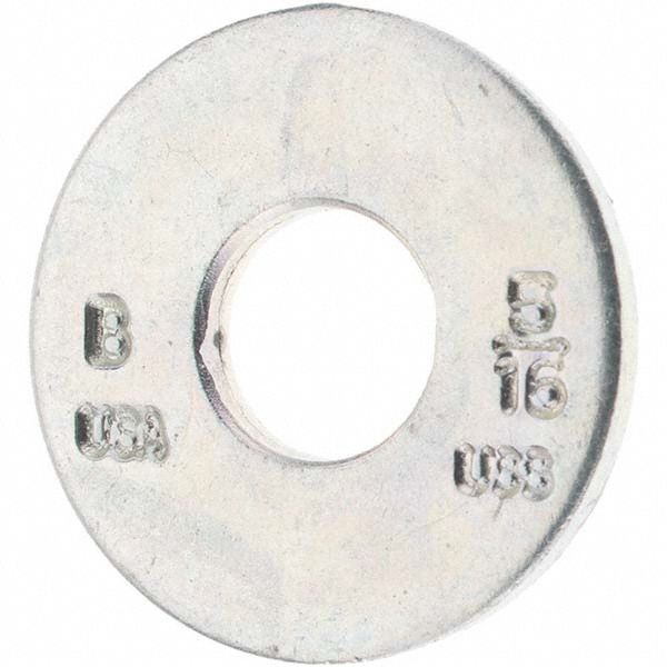 Bowmalloy 5/16" Screw USS Flat Washer: Grade 9 Carbon Steel, Clear Zinc Chromate - 11/32" ID, 7/8" OD, 5/64" Thick | 100-Pack | 100-Pack