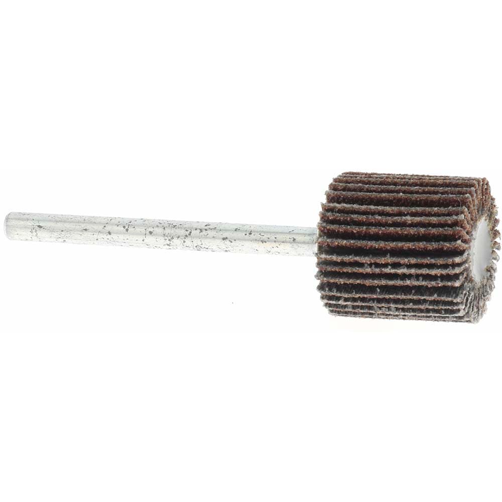 Mounted Flap Wheel: 5/8" Dia, 5/8" Face Width, 80 Grit, Aluminum Oxide