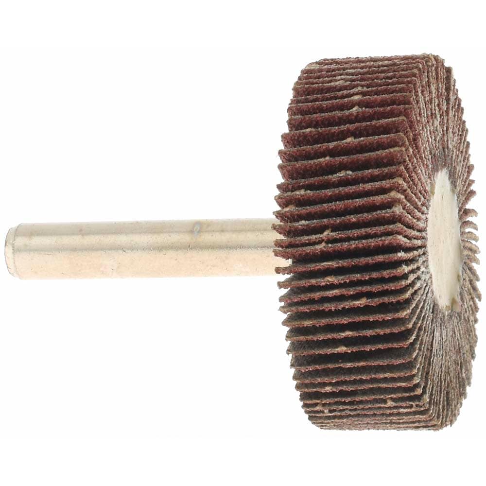 Mounted Flap Wheel: 1-1/2" Dia, 1/2" Face Width, 80 Grit, Aluminum Oxide