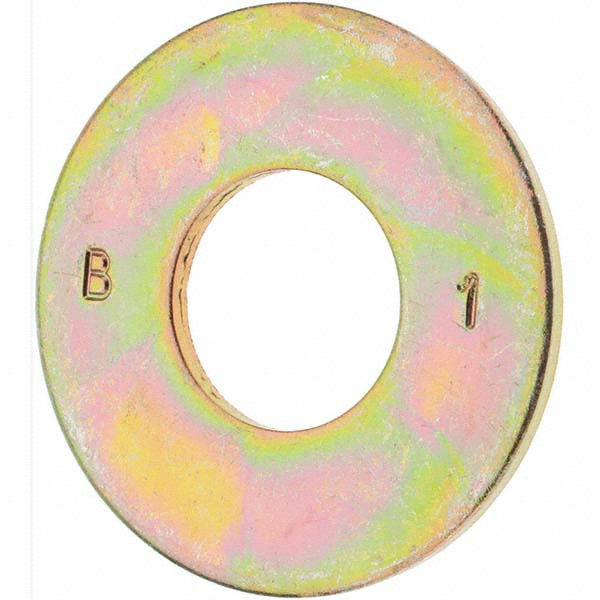 Bowmalloy 1" Screw USS Flat Washer: Grade 9 Carbon Steel, Yellow Zinc Chromate - 1-3/32" ID, 2-1/2" OD, 9/64" Thick | 10-Pack | 10-Pack