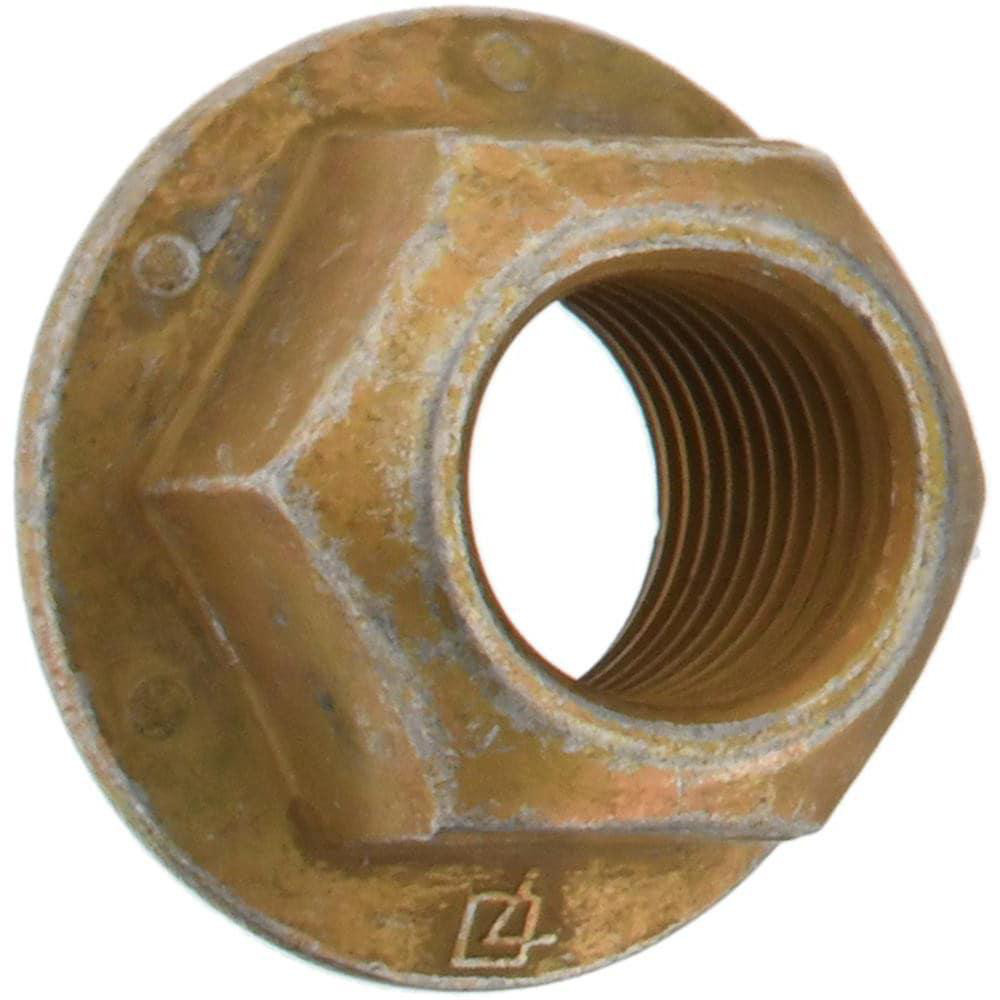 Made in USA - Hex Flange Lock Nut: 5/16-18, Grade 8 & G Steel, Yellow ...