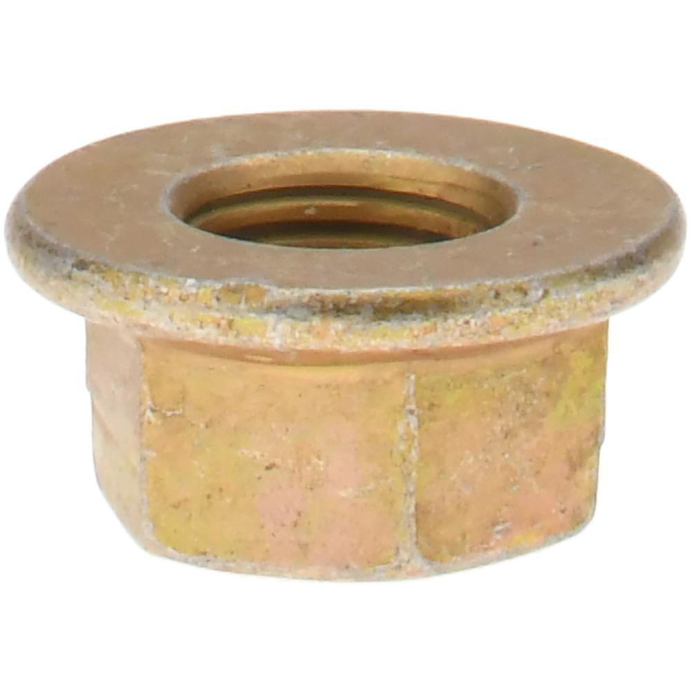 Made in USA - Hex Flange Lock Nut: 3/8-24, Grade 8 & G Steel, Yellow ...