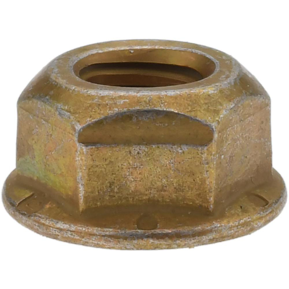Made in USA - Hex Flange Lock Nut: 1/4-20, Grade 8 & G Steel, Yellow ...