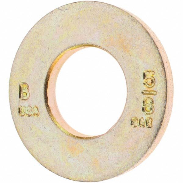 Bowmalloy 5/8" Screw SAE Flat Washer: Grade 9 Carbon Steel, Yellow Zinc Chromate - 21/32" ID, 9/64" Thick | 25-Pack | 25-Pack | Part #500019