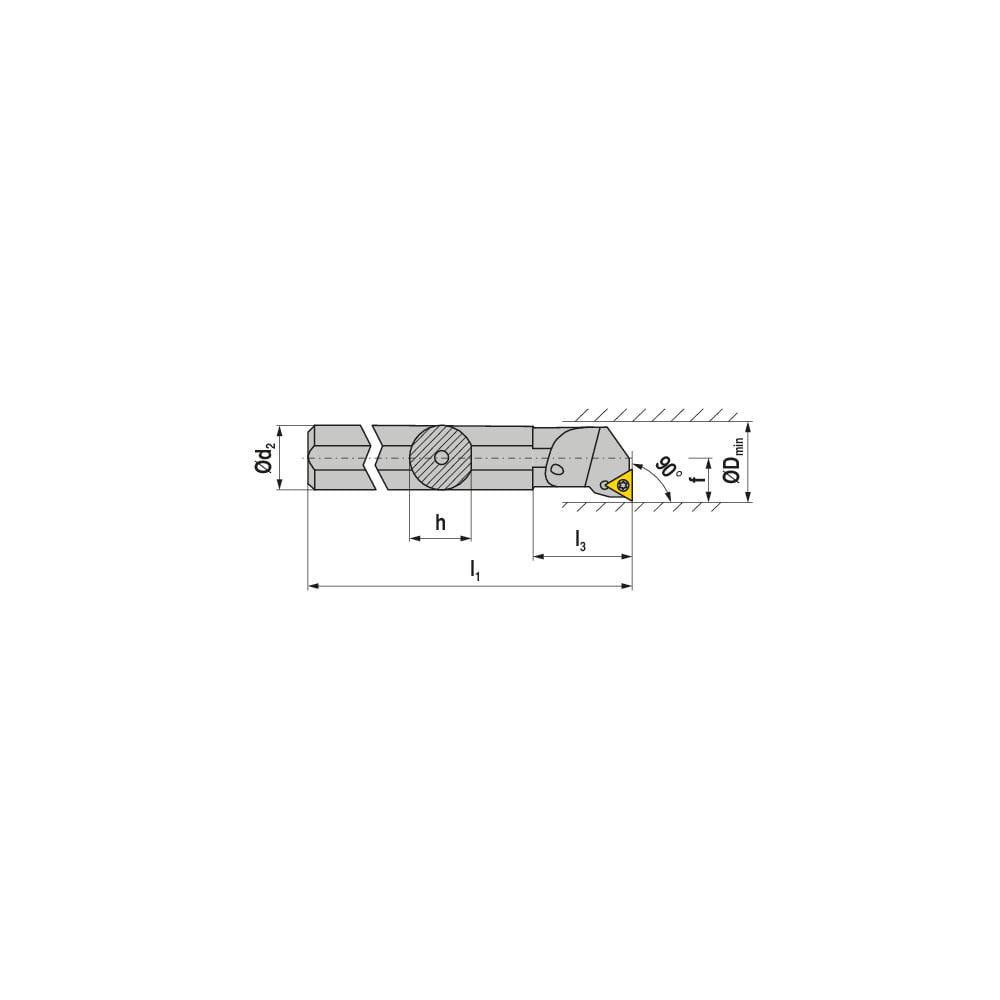 Ceratizit - Indexable Boring Bar: A32S STFCL 16, 40.00 mm Min Bore, 90 ...