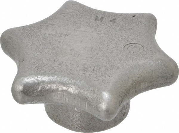Scalloped Knob: 3-1/2" Head Dia, 6 Points, Cast Iron