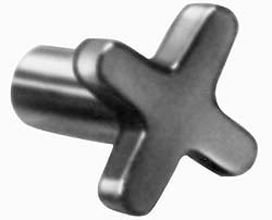 Spoked Knob: 1-1/8" Head Dia, 4 Points, Cast Iron